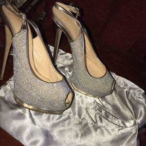 Giuseppe Zanotti Silver Sharon Glitter Pumps